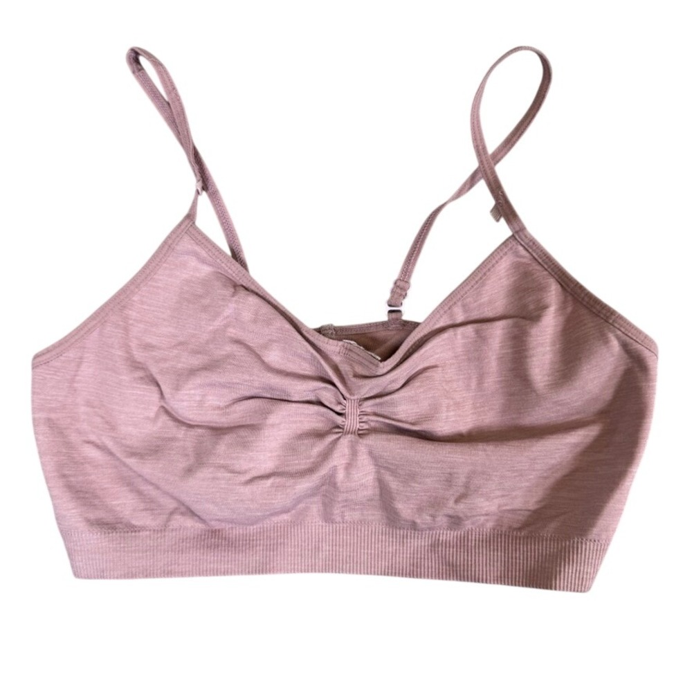 Sweaty Betty Mauve Heathered Seamless Ruched Yoga Sports Bra Large SB2201A